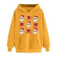 thumbnail image 4 of SnZhen Christmas Women's Hoodies Fashion Printed Pocket Long Sleeved Hooded Comfortable Sweatshirt Tops Z-Yellow S, 4 of 5