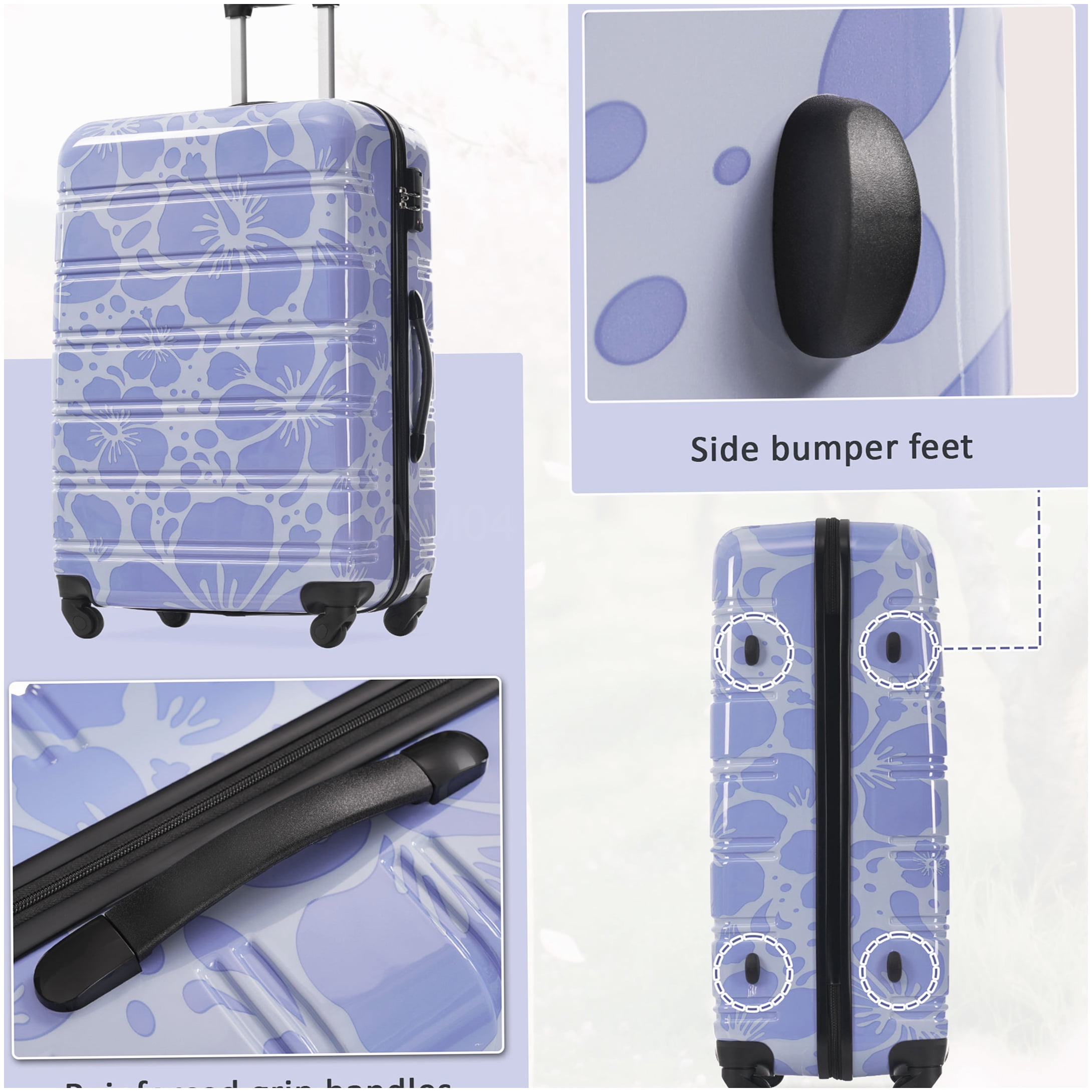 TSA Lock Hardshell Suitcase Set 3-Piece, Lightweight ABS+PC Spinner Luggage in Blue