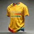 thumbnail image 3 of Mens We The People Means Everyone American Flag Rainbow Pride T-Shirt Short Sleeve Casual Graphic Top for All Occasions, 3 of 5