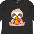 thumbnail image 4 of Inktastic Sloth Pizza Boys or Girls Long Sleeve Toddler T-Shirt, 4 of 5