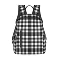 thumbnail image 1 of Disketp White And Black Plaid Mochila Ligera e Impermeable, Mochila de Día Resistente para Viajes, Senderismo y Uso Diario para Hombre y Mujer, 1 of 7