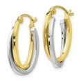 thumbnail image 2 of 10K Two-Tone Polished Hinged Hoop Earrings 10k Two-tone Earrings, 2 of 4