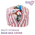 thumbnail image 6 of Loungie Pink Bean Bag Covers - Microfiber | Storage | Stuffed Animal 32"x32", 6 of 8