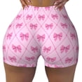 thumbnail image 2 of Salouo Pink bows Print Women's Athletic Shorts,Booty Shorts Biker Shorts High Waisted Elastic Workout Shorts for Yoga Gym Running Sports-XX-Large, 2 of 8