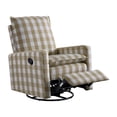 thumbnail image 3 of Soho Baby Coventry Upholstered Glider Recliner Rocking Chair 360° Swivel for Nursery and Living Room – Gingham Tan, 3 of 9