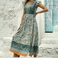 thumbnail image 1 of Robes pour Femmes Robe d'Été pour Femmes Confortable Aguichant Mode à Imprimé Fente Manches Courtes Col en V, 1 of 1