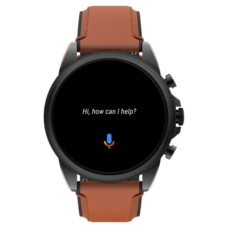 Fossil Mens Gen 6 Smartwatch Brown Leather FTW4062V Walmart