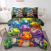 Castle Fairy Child Teens Animal Dino Bedding Comforter Set,Cute Dinosaur King Bedding Sets