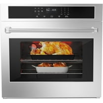 30 inch Electric Single Wall Oven with Convection Fan Touch Control, Large Oven Capacity, 360° Rotisserie, Fingerprint Resistant Stainless Steel