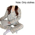 thumbnail image 2 of Conjunto de pijama de mujer de 2 piezas, ropa de dormir, ropa de estar por casa, manga larga, botones, 2 of 5
