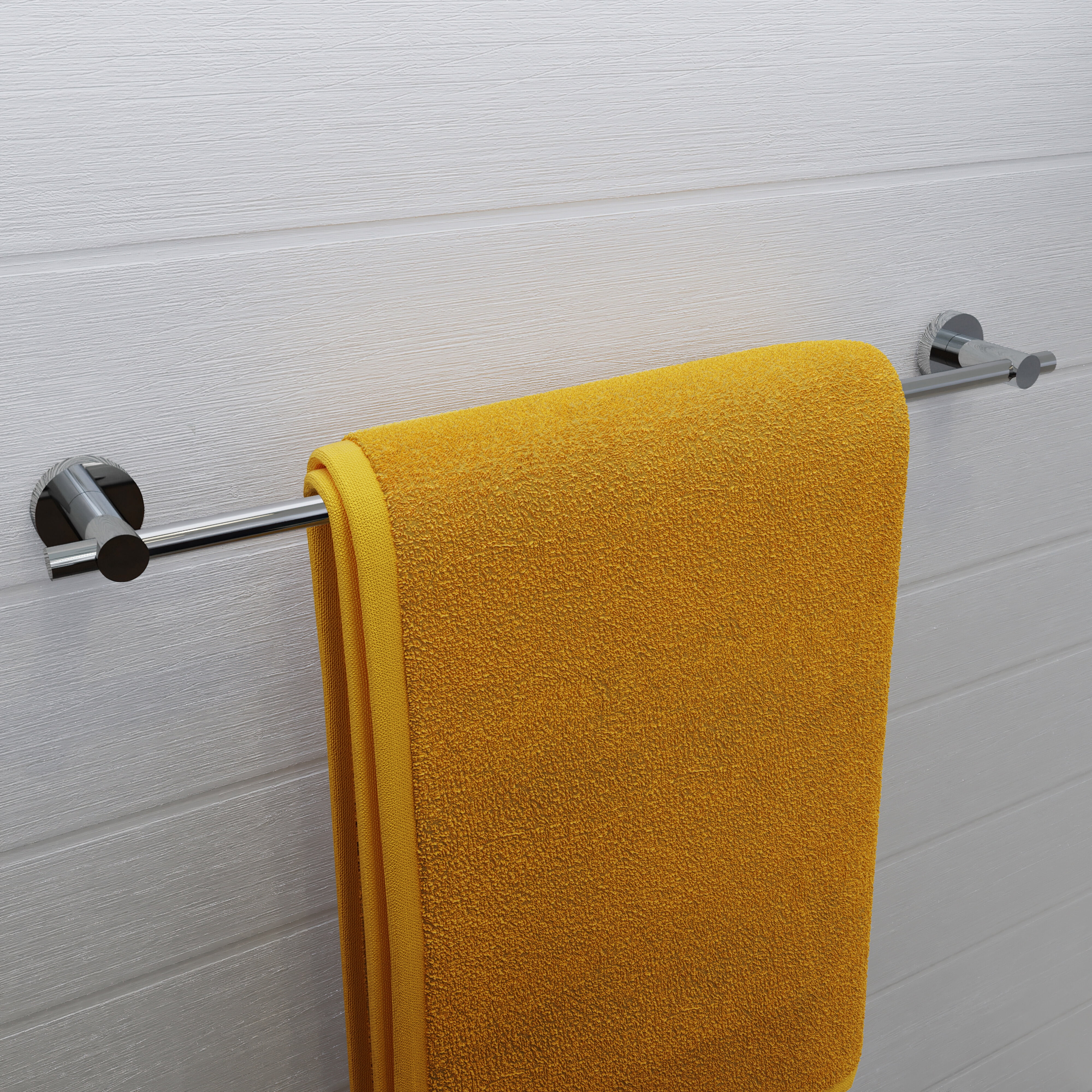 Croydex Epsom Flexi-Fix Screw or Glue Bathroom Towel Bar, Chrome (26.5in)