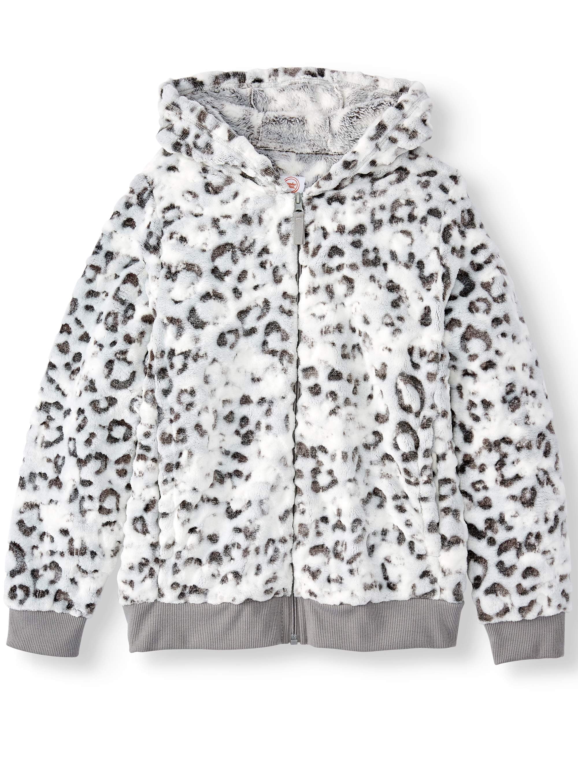 Wonder Nation Wonder Nation Embossed Plush FullZip Jacket with Hood