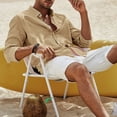 thumbnail image 4 of Men's Fashion Long Sleeve Solid Colour Casual T Shirt Button Regular Fit Shirt Top 2XL, 4 of 4