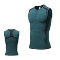thumbnail image 3 of YUHAOTIN Tank Tops Men Gym Black Men's Fitness Sleeveless T Shirt Fitness Tight Dryss Top with Quarter Zipper Mens Tank Top Undershirt Black and Navy Tank Tops, 3 of 8