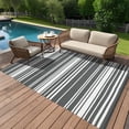 thumbnail image 3 of EastVita 9 x 12 ft Plastic Gray Rectangular Beach Front Porches Patio Picnic RV Camping Garage Geometric Modern Area Rug, 3 of 10