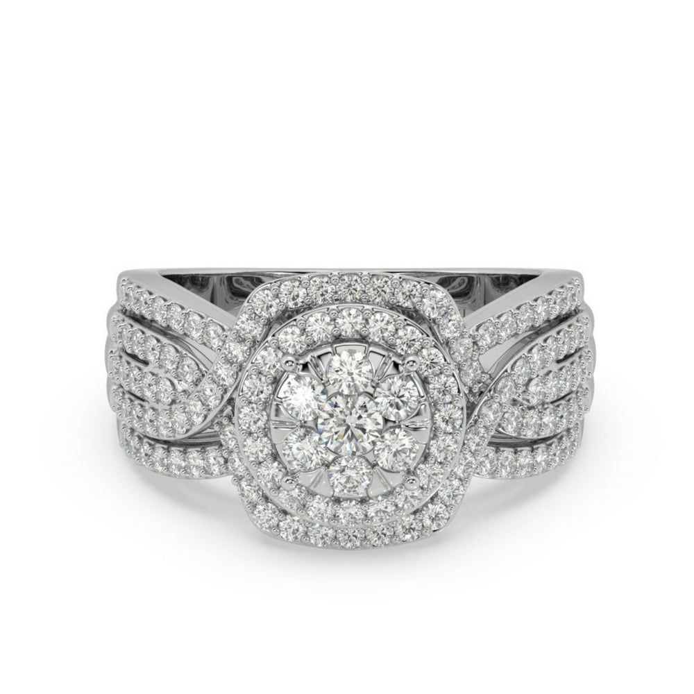 MADE FOR YOU 14K whitegold1ct lab grown diamonds w fixed ring guards