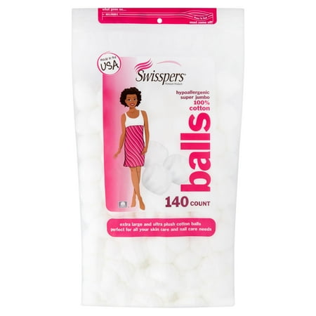 Swisspers Hypoallergenic Super Jumbo Cotton Balls, 140 count