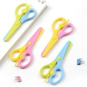 HEVIRGO Colorful Mini Scissors Kids Safety Fingers Protective Paper Cutting DIY Tool Plastic