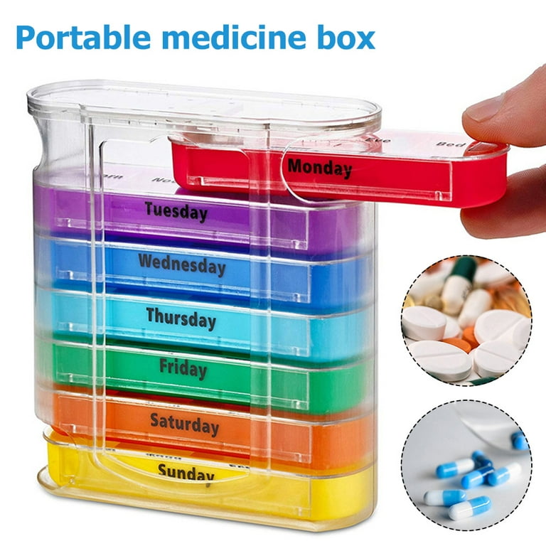 Hands DIY Pill Box Weekly 7 Days Pill Box Medication Box 28 Compartments  Pill Organizer Pill Dispenser Plastic Medicine Storage Dispenser 7-Day  Usage