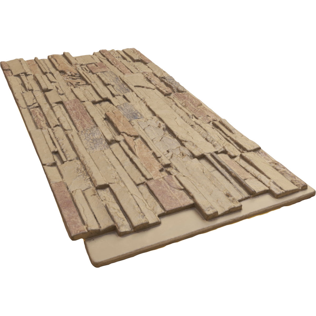 Ekena Millwork 48.625"W x 24.75"H x 1.25"D Cascade Stacked Stone, StoneWall Faux Stone Siding Panel, Colfax