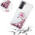 thumbnail image 3 of case for Samsung Galaxy S21 5G 6.2",Creativity Clear Quicksand Glitter Flowing Liquid Floating Soft TPU Case w/Stand Bling Diamond Sparkle Phone Cover for Samsung Galaxy S21 5G  Rose Gold, 3 of 14