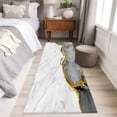 thumbnail image 5 of Gray Gold Marble 2'x6' Runner Rug, Modern Abstract Marble Crack Texture Washable Non-Slip Area Rugs for Hallway Kitchen Floor Bedroom Entryway, Long Laundry Carpet Decoration Indoor Mat, 5 of 9