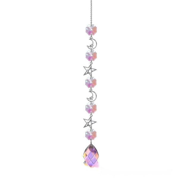Sunshine Catcher Gardening Crafts Bedroom Decoration Silvers Pointed Beads Star Double Heart 5-piece Set Crystal Pendant