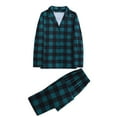 thumbnail image 2 of Family Christmas Pajamas Matching Sets Green Plaid Shirt Loose Pants Button Front Holiday Pjs Long Sleeve Sleepwear Loungewear Set for Mom Women S, 2 of 12