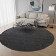 thumbnail image 2 of HomeRoots 667327 8 ft. Navy Blue & Charcoal Ombre Washable Round Area Rug with UV Protection, 2 of 9