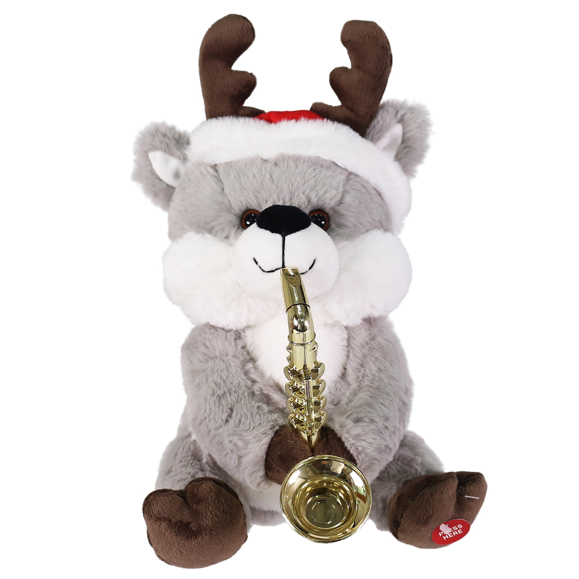 Holiday Time Animated Sax Deer Plush, 11''