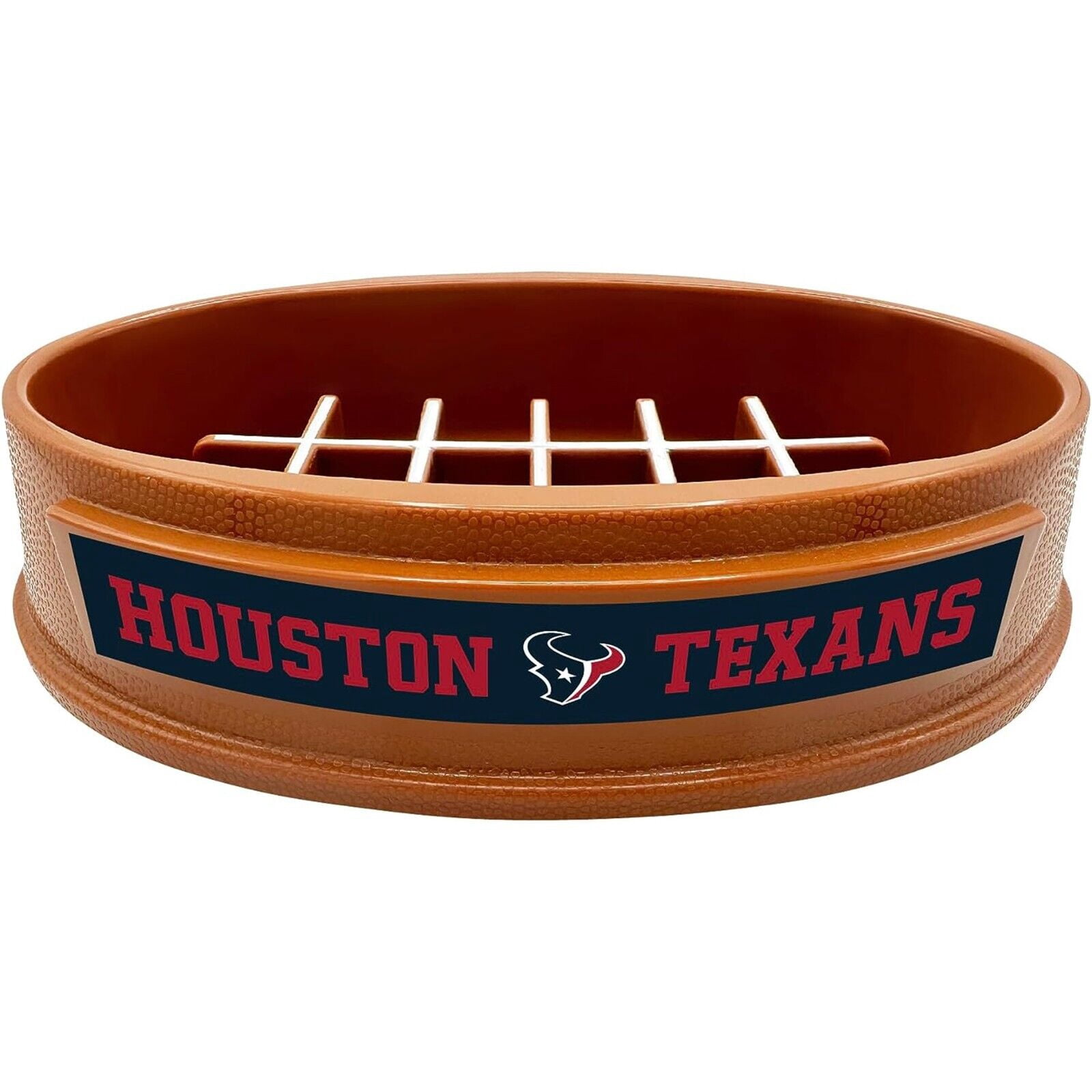 Pets First NFL Houston Texans Super-Bowl Slow Feeder Bowl for Dogs and Cats, Football Design for Healthy Digestion, Non-Slip, for Large & Small Pet