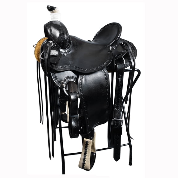15 In Western Horse Wade Saddle American Leather Ranch Roping Black Hilason