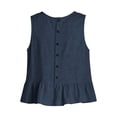 thumbnail image 4 of Women's Ruffle Hem Tank Top, Sleeveless Button Back Summer Vest, Plain Casual Layering Blouse, 4 of 4