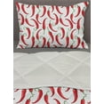 thumbnail image 3 of Peppers Comforter & Sham Bedding Set, Hot Spicy Vegetable Composition Cartoon Digital Drawing Culinary Elements, 3 pcs Duvet Set Microfiber Filling Quilt, 5 Sizes, Vermilion and Green, by Ambesonne, 3 of 4