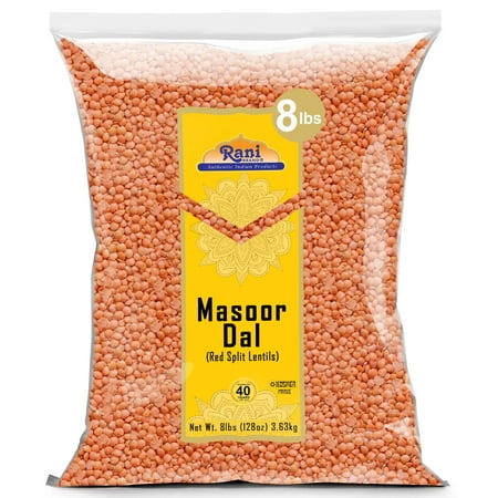 Rani Masoor Dal (Indian Red Lentils) Split Gram, 128oz (8lbs) 3.63kg, Bulk ~ All Natural | Gluten Friendly | NON-GMO | Kosher | Vegan | Indian Origin
