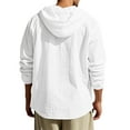 thumbnail image 3 of Dwelliawo Hoodies for Men Casual Linen Sweatshirt Oversized Long Sleeve Hoodies Pullover Full Zip Drawstring Tops Fall White 2XL, 3 of 3