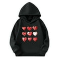 thumbnail image 5 of yoeyez Girls Valentine Hoodies Heart Print Long Sleeve Sweatshirt Casual Holiday Outfit Cute Valentine's Clothing for Kids Black,3 Years, 5 of 6