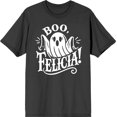 thumbnail image 3 of Boo Ghost Felicia Adult Charcoal Crew Neck Short Sleeve Tee-Medium, 3 of 4