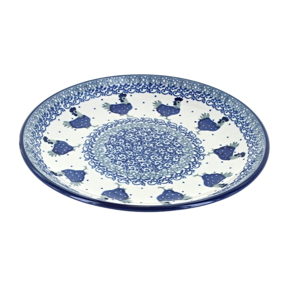 Blue Rose Polish Pottery Barnyard Rooster Dessert Plate