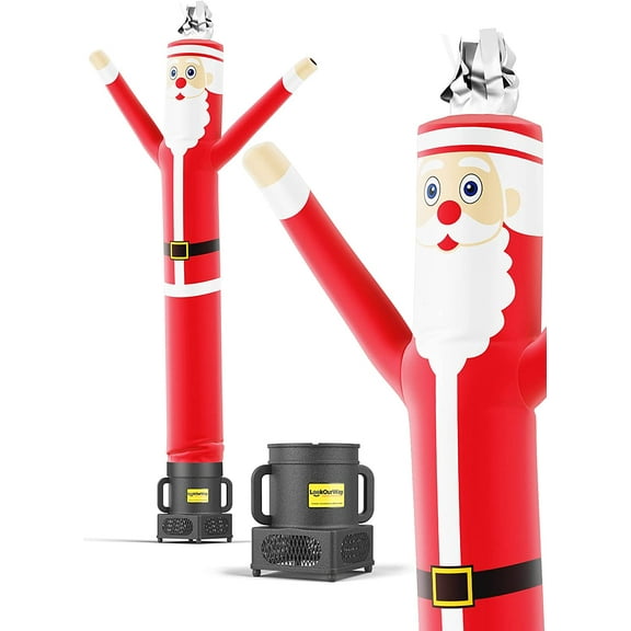 LookOurWay Santa Claus Christmas 6-Feet Tall Air Dancers Inflatable Tube Complete Set with Sky Dancer Blower