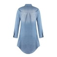 thumbnail image 5 of Aoochasliy Fall Dresses for Women Clearance Summer Casual Turndown Neck Denim Party Dresses Long Sleeve Swing Dress, 5 of 9