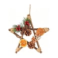 thumbnail image 2 of MMJ Christmas Decor Rattan Wreath with Dried Orange Pinecones Berries, Five-Pointed Star Hanging for Door Wall Christmas Decor 9.84x9.84in, 2 of 7