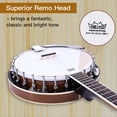 thumbnail image 4 of ADM Banjo Juego de banjo de 5 cuerdas de tamaño completo, kit de banjo para principiantes de 38 pulgadas con resonador, cabezal de tambor Remo, parte trasera abierta o cerrada, paquete de regalo, lecc, 4 of 5