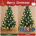 thumbnail image 4 of 30 Inch Christmas Tree Skirt – Velvet Plush Tree Mat, Soft Thickened Polyester with Red Ties, Single-Sided Printing, Available in 30in/36in/48in, Perfect for Holiday Xmas Tree Decoration, 4 of 7