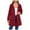 Red, variant on TJAZFJPA Jacket for Women Women's Detachable Hood Water Windbreaker Women's Solid Color Long Sleeved Thin Coat Plus Size Jackets for Women Corduroy Jacket