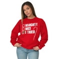 thumbnail image 4 of Xmas Checklist Naughty Nice Tried Unisex Plus Fleece Graphic Sweatshirt Brisco Brands 5X, 4 of 5