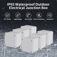 thumbnail image 4 of Caja de conexiones eléctricas Anpugaolao PVC 10 x 10 x 8 cm IP65, paquete de 6, 4 of 7