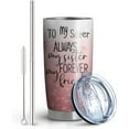 thumbnail image 2 of Sister Tumbler Cup With Straw and Lid, 20oz Stainless Steel Tumbler, Best Sister Birthday/Christmas Gifts from Sister, 2 of 6