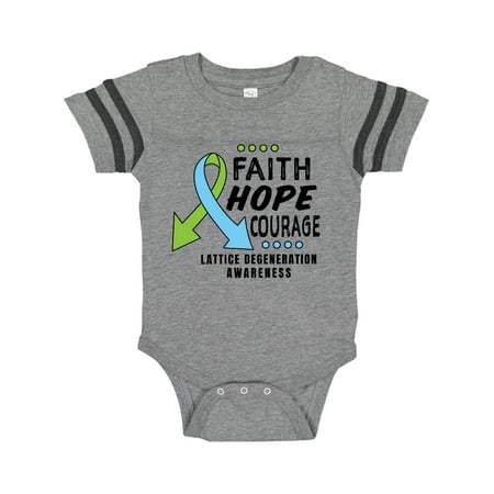 

Inktastic Eye Disease Awareness Faith Hope and Courage Gift Baby Boy or Baby Girl Bodysuit