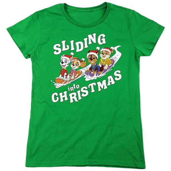 Paw Patrol Sliding Into Christmas Women's T Shirt